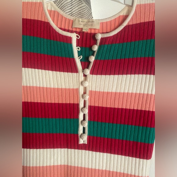 La Maille Sezane Striped Long Dress Wool Blend Multicolored Sz Small - Picture 6 of 13